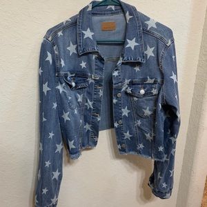 Judy Blue cropped star denim jacket